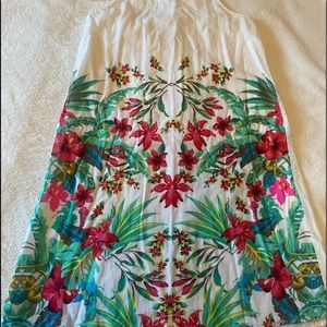 Old Navy White Pink Flower Sleeveless Dress Size 14